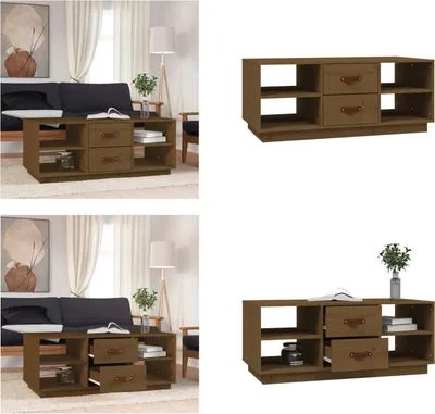 Produktbild von vidaXL Couchtisch Honigbraun 100x50x41 cm Massivholz Kiefer - Couchtisch - Couchtische - Beistelltisch - Sofatisch