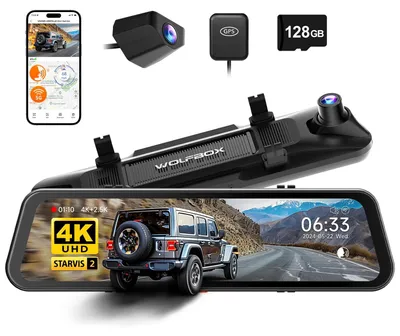 Produktbild von Rückspiegel-Dashcam G900 - Auto-Dashcam/DVR - 30,5 cm IPS Touchscreen - 4K Front + Rückkamera 170° - Integriertes GPS - F1.5 Nachtsicht - 64 GB SD-Karte - Schwarz