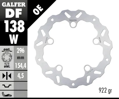Obrázek produktu pro Sada brzdových kotoučů Galfer 2x DF138W WAVE® pevná přední 296x4,5 mm pro Honda CB R Hornet X CBR F 125 - 500 ccm, rok výroby 2018 - 2025