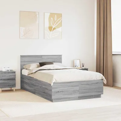 Obrázek produktu pro Maison Exclusive – rám postele Graues Sonoma 135 x 190 cm dřevěný materiál