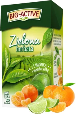Zdjęcie produktu dla Big-Active - Herbata zielona z limonką i mandarynką (20tb x 1,5g)