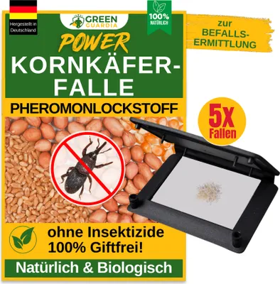 Produktbild von Kornkäfer Falle,5X Kornkäferfalle mit Pheromon, giftfrei Kornkäfer bekämpfen, tauschbare Klebeflächen für die Kornkäfer Bekämpfung, Pheromonfalle