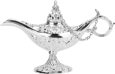 Obrázek produktu pro Retro Aladdinova kouzelná lampa, sběratelský kousek, dekorativní lampa z kovu, stříbrná