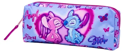 Produktbild von Disney Stitch und Angel Federmäppchen für Mädchen, Kinder-Kulturbeutel, Schulbedarf für Mädchen und Teenager