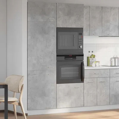 Produktbild von "2026 Aktion"Sideboard Küche Moderne - CLORIS - Buffetschrank - Kühlumbauschrank Lyon Betongrau 60x57x207 cm Holzwerkstoff - NeuMöbel2309358