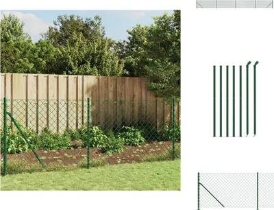 Produktbild von vidaXL Maschendrahtzaun mit Bodenflansch Grün 0,8x10 m -  Zaunfelder