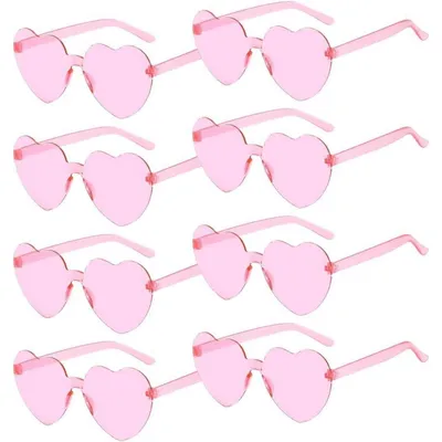 Produktbild von Party Brillen Herzform Rosa 8 Stück für Fasching & Geburtstage