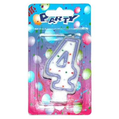 Image de Bougie de fête numéro 4 Rouge