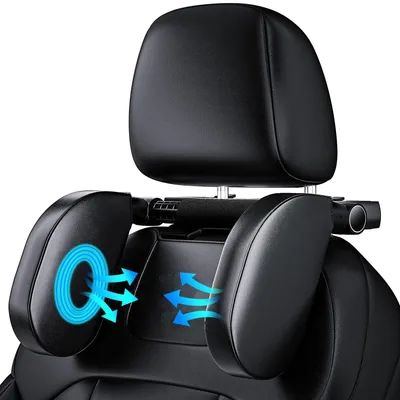 Produktbild von Omgoods – Verstellbare Nackenstütze aus Memory-Schaum für das Auto, Schwarz