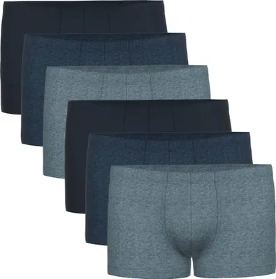 Produktbild von Seidensticker Herren Boxershorts, 6er Pack - Trunk 6-Pack, Single Jersey, Baumwollmischung, einfarbig Schwarz/Blau 2XL