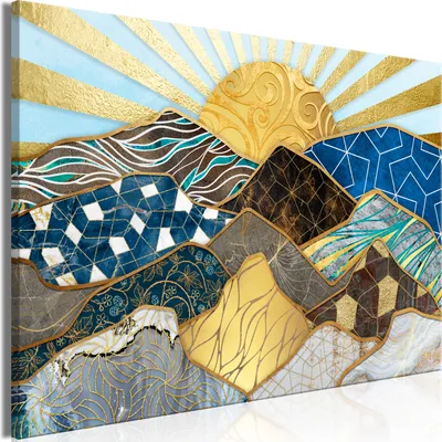 Image de Tableaux muraux abstraits représentant un paysage, dimensions 120x80 cm, 1 pièce – Tableaux pour salon, impressions sur toile modernes, référence c-A-0185-b-a