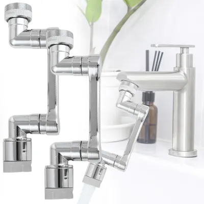 Produktbild von 2er-Set 1080° Drehbarer Wasserhahn-Aufsatz: Für Bad & Küche – Ein flexibler Armatur-Sprudler – Spart Wasser & bringt Komfort