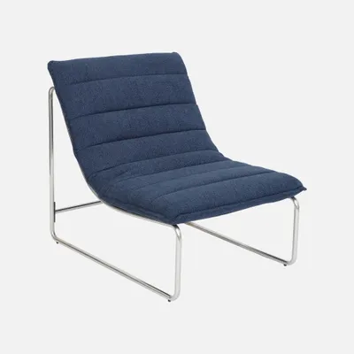 Produktbild von sweeek - Sessel mit verchromtem Gestell und Chenille-Stoff - Blau