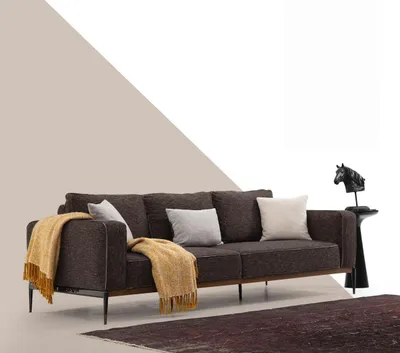 Produktbild von Viersitzer Sofa 4 Sitzer Stoff Sofas Modern Design Wohnzimmer Grau