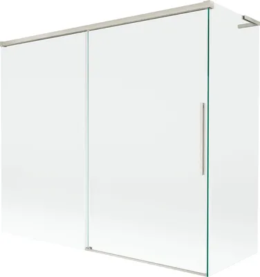 Immagine prodotto di Mexen Rox L paratia per vasca da bagno 2 ante scorrevoli 180 + 90 x 150 cm, trasparente, nichel spazzolato - 8C9L-180-090-97-00