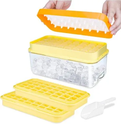 Produktbild von BPA-freies Eiswürfelset, 64 Stück, Gelb