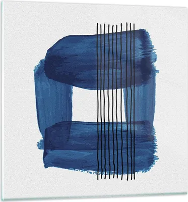 Produktbild von Bilder auf glas - Einteilig - Abstraktion Aquarell Blau - 30x30cm - Glasbilder - Wandbilder - Bilder - zum Aufhängen bereit - Wanddekoration aus Glas - Glas Bilder - Wandbild auf Glas - GAC30x30-4223