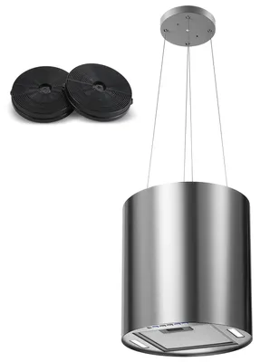 Inselabzugshaube Ø 35 cm, 700 m³/h, A+, LED, schwarz