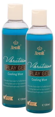 Produktbild von Vibratissimo Play Gel Cooling blue 2x250 ml I Gleitmittel kühlend I Wasserbasierte Gleitgele I Lubricant Gel für Silikon Toys & Latexkondome geeignet I water based lubrication