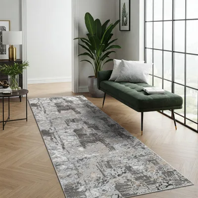 Produktbild von Teppichläufer Flur Teppich Kurzflor Modern Brücke Wohnzimmer Schlafzimmer Design 80 x 400 cm