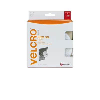 Immagine prodotto di Nastro con gancio e anello VELCRO® per cucire, gancio e anello 20 mm x 5 m Bianco