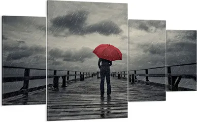 Produktbild von Bild auf Leinwand - Leinwandbild - Meer Brücke Sturm - 160x90cm - Wand Bild - Wanddeko - Wandbilder - Leinwanddruck - Bilder - Kunstdruck - Wanddekoration - Leinwand bilder - Wandkunst - DL160x90-3684