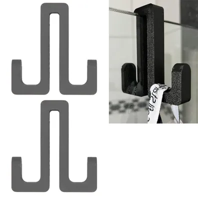Produktbild von 2x Handtuchhaken Duschtür Halter Duschkabine Handtuchhalter Kleiderhaken Doppel