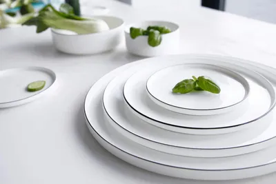 Immagine prodotto di Piatto in porcellana, bianco, diametro 32 cm, rotondo, per la cucina