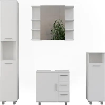 Immagine prodotto di Set di mobili da bagno Vicco Ilias Bianco 4 parti, Model 55518