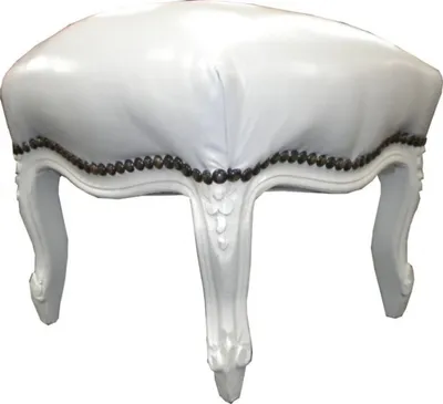 Image de Tabouret baroque blanc / blanc