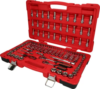 Produktbild von KS Tools 1/4"+3/8" CHROMEplus Steckschlüssel-Satz, 100-tlg, 958.0699