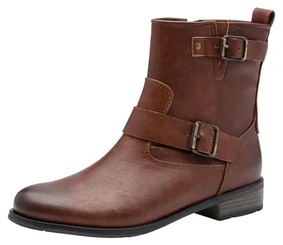 Image de Bottes pour femmes Marco Tozzi, avec boucles, confortables, couleur marron (cognac), taille 36 EU