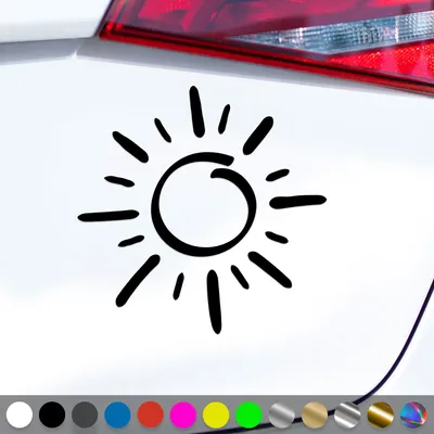 Produktbild von PantherPixel Sonne Aufkleber Sonnenschein Strand Meer Camping Sticker Auto Geschenkidee Farbe Schwarz