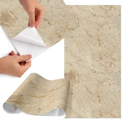 Produktbild von Möbelfolie 50x100 cm - Klebefolie Möbel - Selbstklebende Folie - Folie für Möbel - Möbelfolie Küche - Klebefolie Küche - Möbelfolie Schrank - Wasserdicht - Abwaschbar - Selbstklebend - Luftblasenfrei - Rückstandslos entfernbar - Marmorstruktur