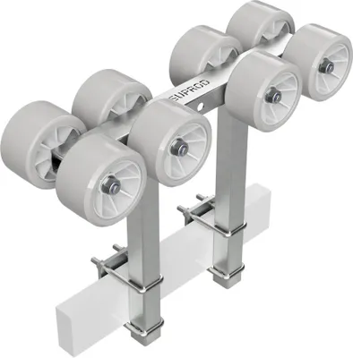 Immagine prodotto di 8 volte Rotoli con 2 supporti rimorchio de barca TPU SUPROD RKSRLX-8D-TPU, Ø 120 mm, grigio/grigio