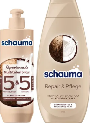 Produktbild von SCHAUMA 5&5 Kur Reparierend 300ml & Shampoo Repair 400ml