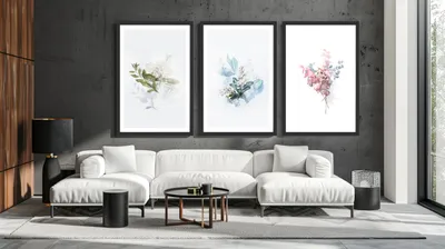 Obrázok produktu pre Čierna fotorámka, 50 x 70 cm, 3 kusy, na zavesenie