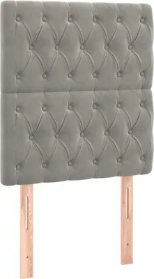 Produktbild von vidaXL Kopfteil Hellgrau 80x7x118/128 cm Samt