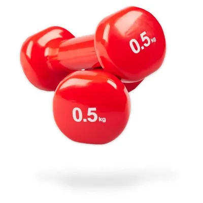 Produktbild von Matchu Sports Vinyl Kurzhantelset 2er Set - 2 x 0,5 kg - Fitnesshanteln - Hanteln - Kurzhanteln - Gymnastikhanteln - Aerobic Hanteln