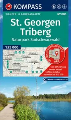 Obrázok produktu pre KOMPASS Turistická mapa 885 St. Georgen, Triberg, Prírodný park Južný Čierny les 1:25 000