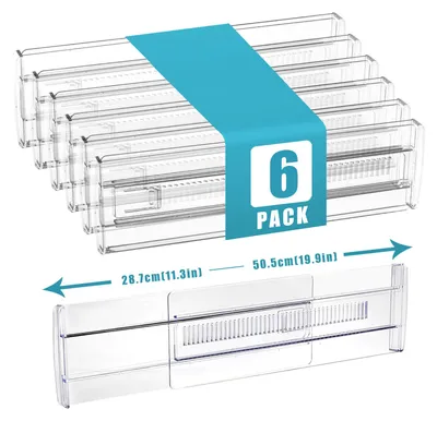Produktbild von Schubladen-Organizer verstellbar transparent 6er Set