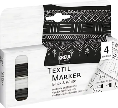 Immagine prodotto di KREUL 92751 KREUL Textilmarker OPAK, Bianco e Nero 4er-Set