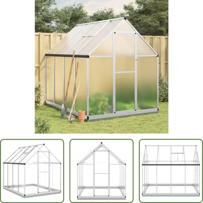 Image de The Living Store Serre avec cadre de fondation argent 224x169x202cm Aluminimum