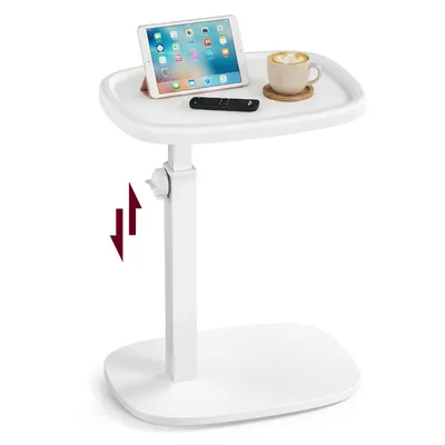 Produktbild von VASAGLE Sofatisch höhenverstellbar, C-Form Beistelltisch, Couchtisch für Wohnzimmer, 30 x 40 x 69 cm, weiß