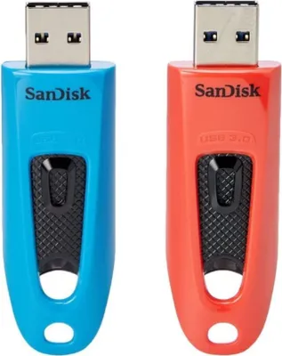 Produktbild von SanDisk Ultra, 64 GB, USB Typ-A, 3.2 Gen 1 (3.1 Gen 1), 130 MB/s, Dia, Blau, Rot