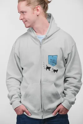 Produktbild von D&B Uni Hoodie ZIPPO00003 Aquarium HellGrau-Größe M