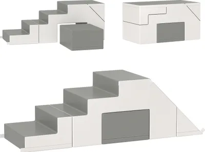 Immagine prodotto di HOMCOM blocchi di costruzione morbidi set di 2 blocchi di costruzione in schiuma blocchi di costruzione giganti blocchi di costruzione giocattolo in schiuma per bambini di 1-3 anni imitazione di pelle EPE
