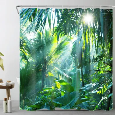 Produktbild von Duschvorhang Tropischer Wald Wasserdicht und Waschbar 240x175cm