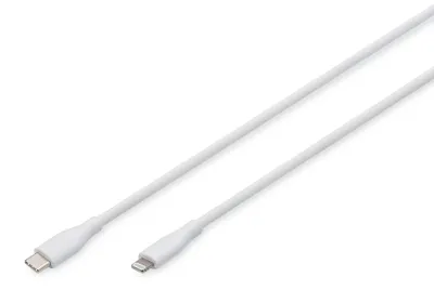 Obrázok produktu pre Digitus AK-600110-005-W, 0,5 m, Lightning, USB A, Samec, Samec, Biela