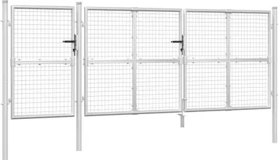 Obrázok produktu pre vidaXL Sieťová záhradná brána strieborná 400x125 cm Pozinkovaná oceľ